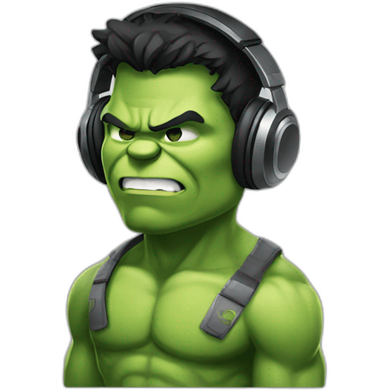 hulk with headphones emoji