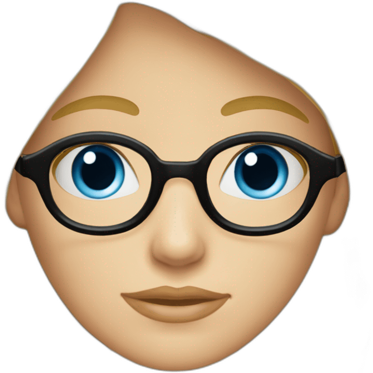 Fille bonde yeux bleu lunette emoji