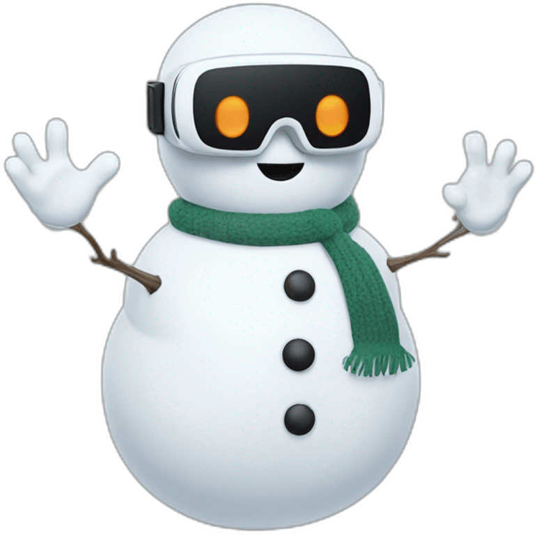 Snowman in vr headset, full body, Christmas emoji