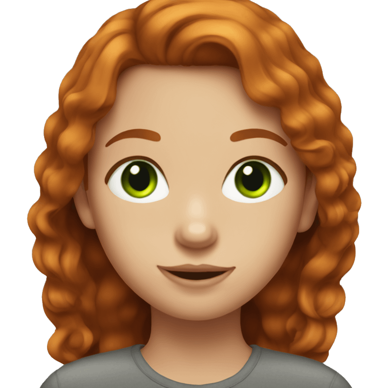 Dark ginger hair with green eyes girl  emoji