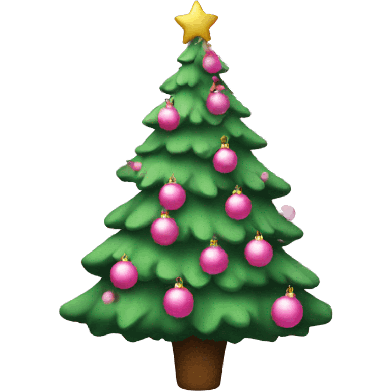 Christmas tree with pink decorations  emoji