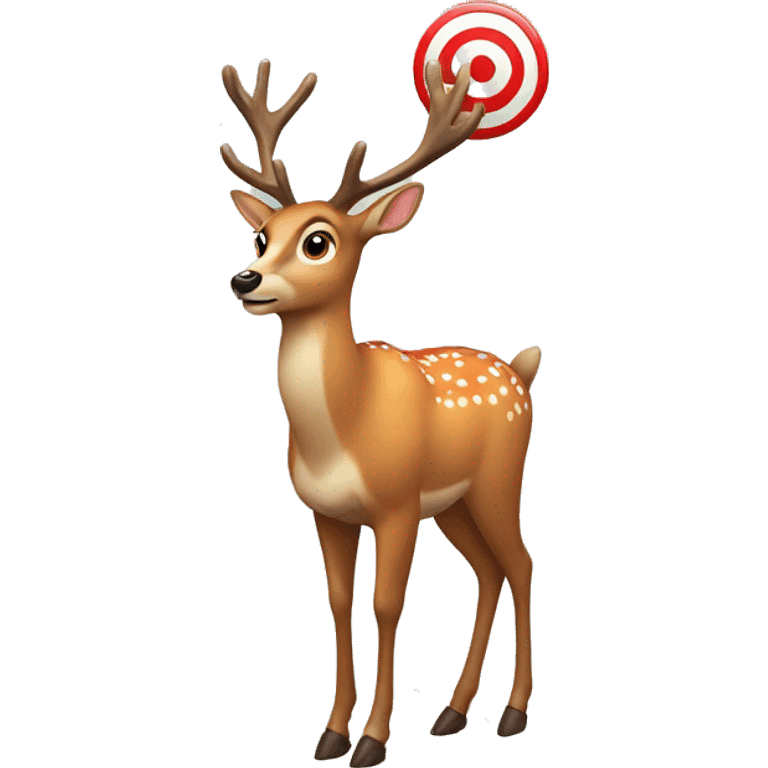 Deer with target emoji