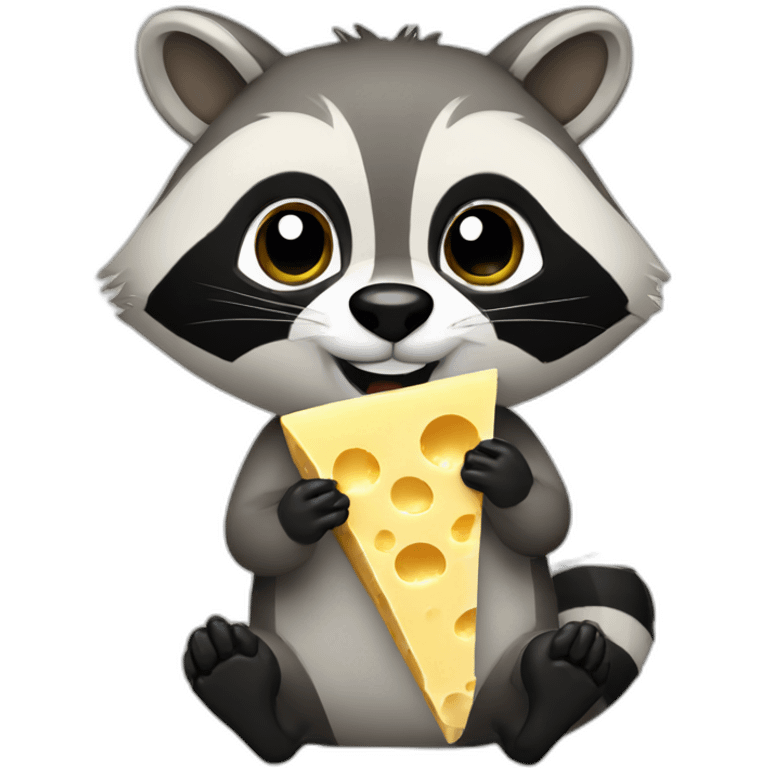 Raccoon eat cheese  emoji