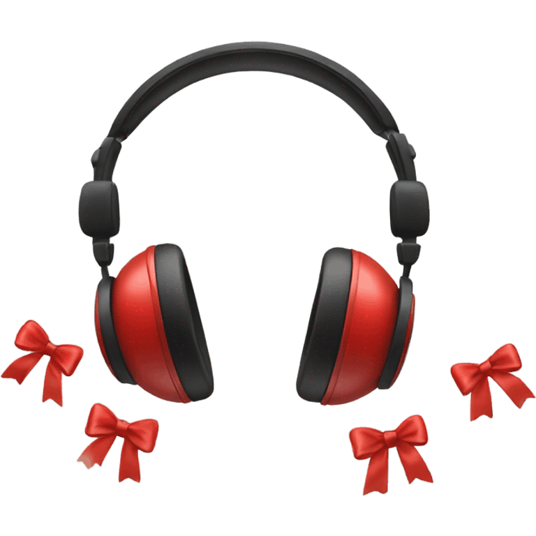 headphones with red bows emoji