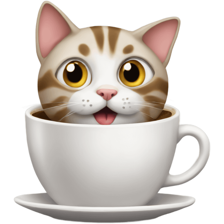 cat that looks like a coffee cup emoji