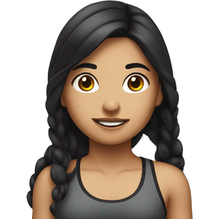 Hispanic girl with long black hair at the gym  emoji