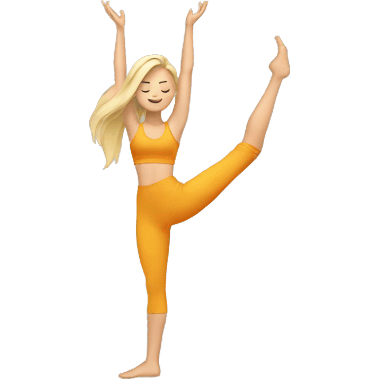 Blonde girl Yoga pose emoji