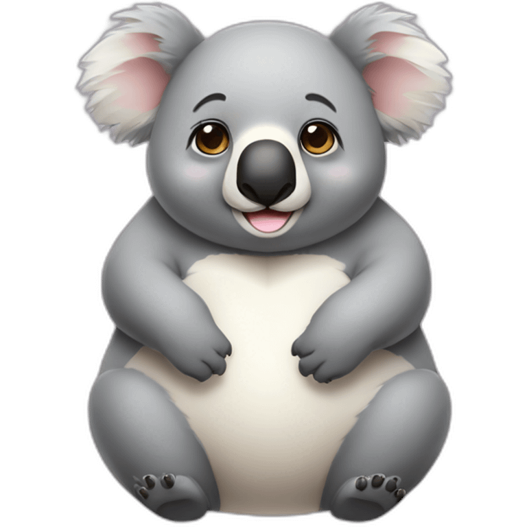 fat koala in love emoji