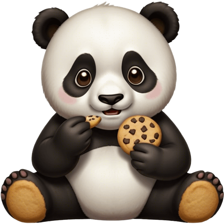 panda eat cookie  emoji