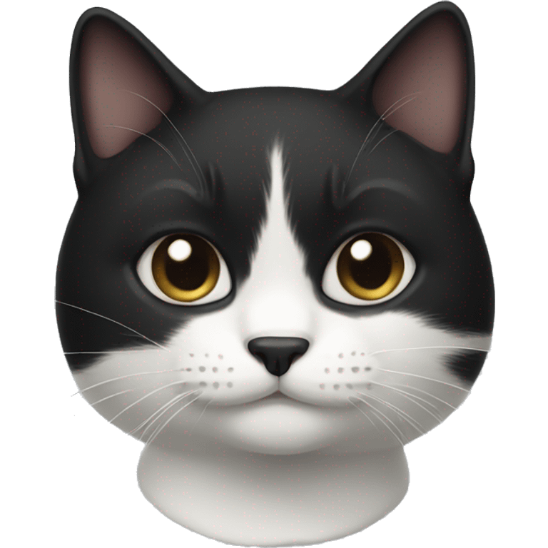 A black and white cat emoji