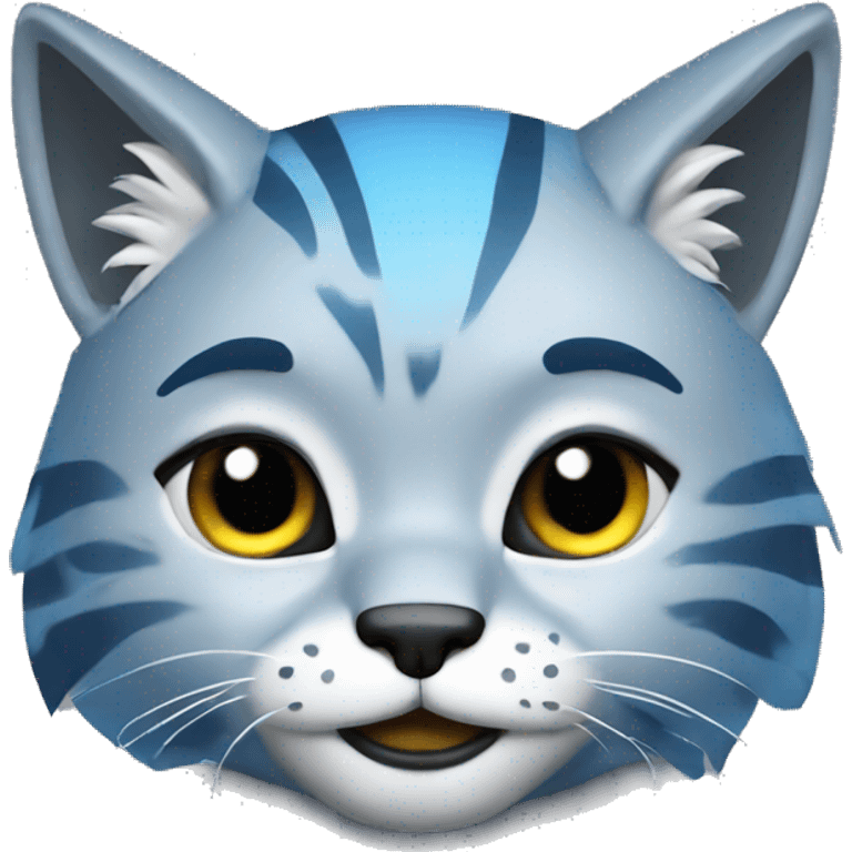 A blue lynx with a laptop emoji