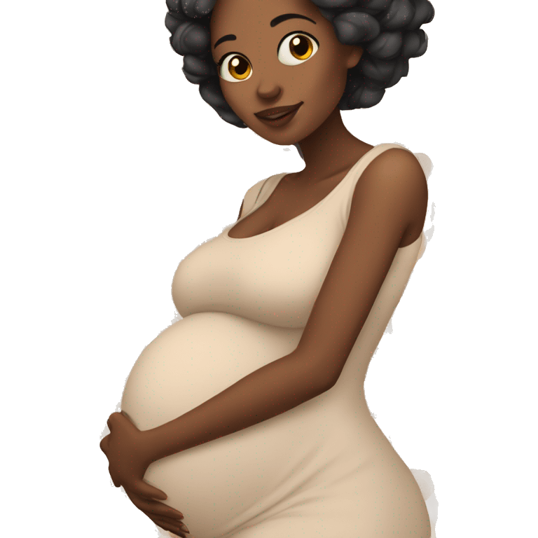 Pretty pregnant black women emoji