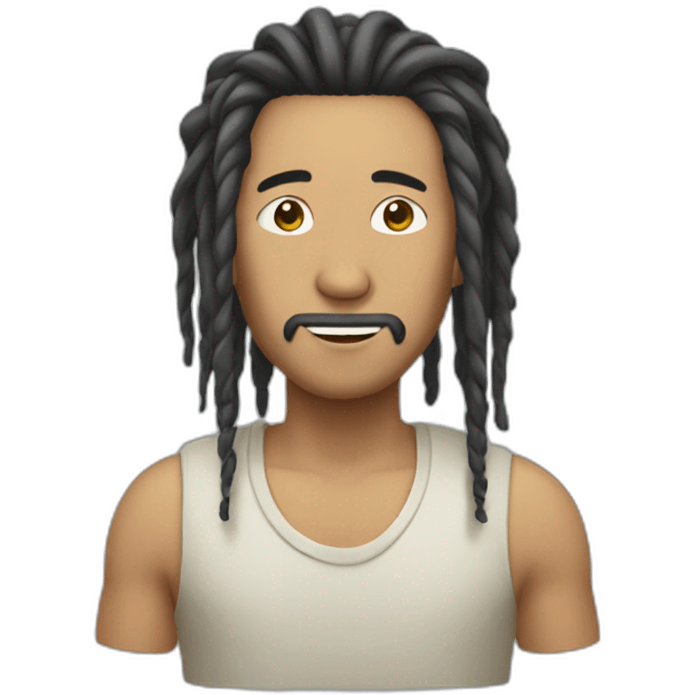 Asian man with dreds  emoji