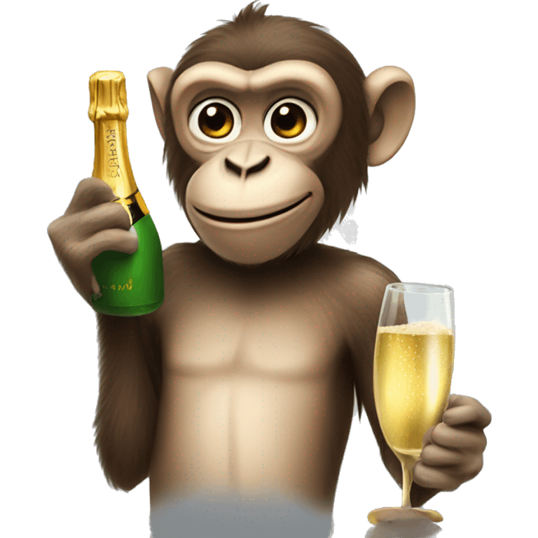 monkey with champagne emoji