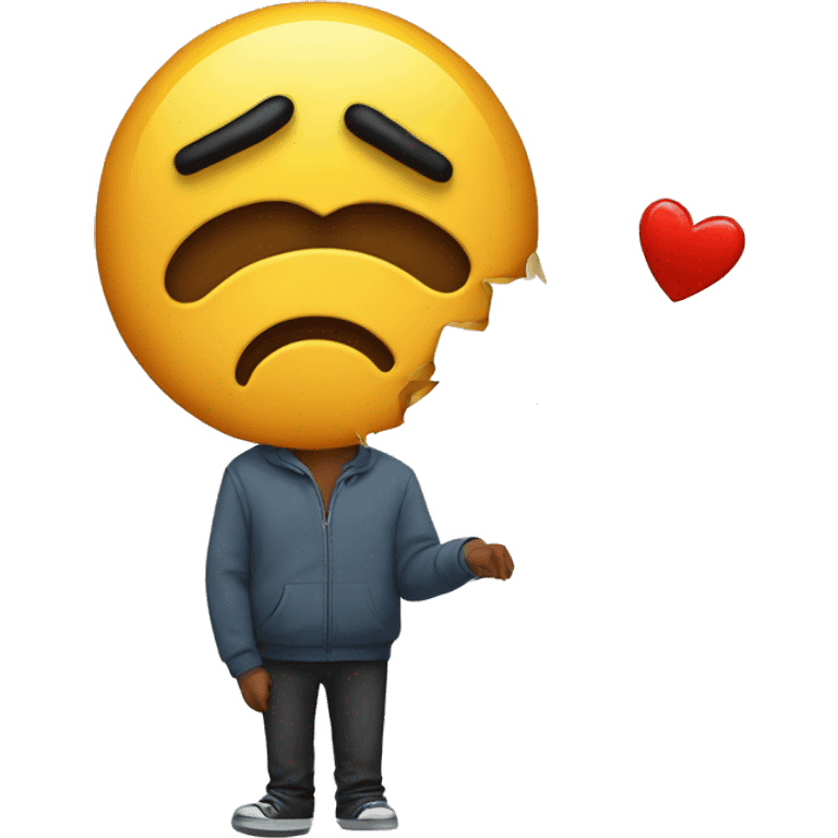 Sad emoji to broken heart in hands emoji