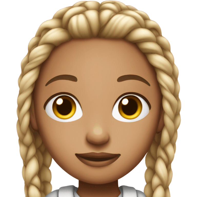 Light skin girl with black knotless braids  emoji