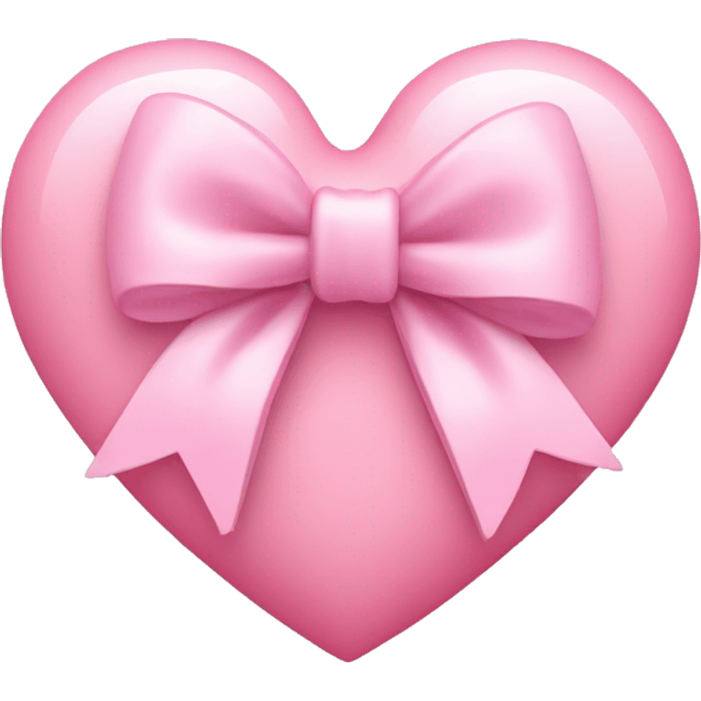 Baby pink heart with a large bow in the middle emoji