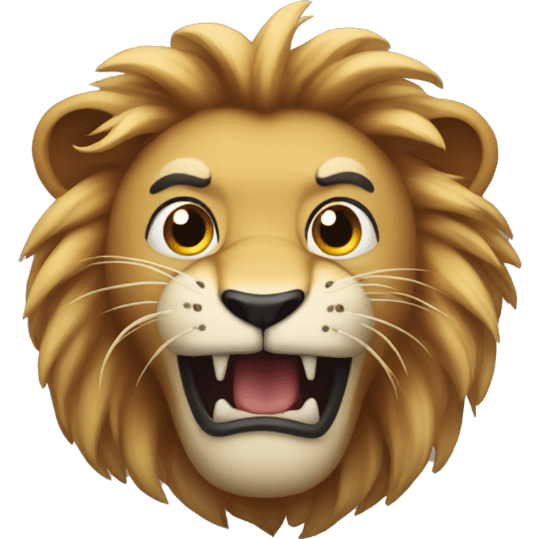 Make a lion that is scared emoji