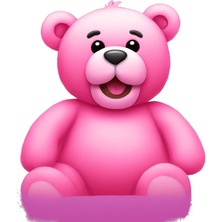 Pink teddy bear partying emoji