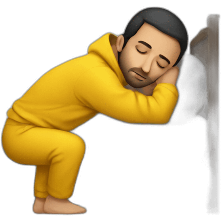 Armenian men  with yellow hoodie sleeping emoji