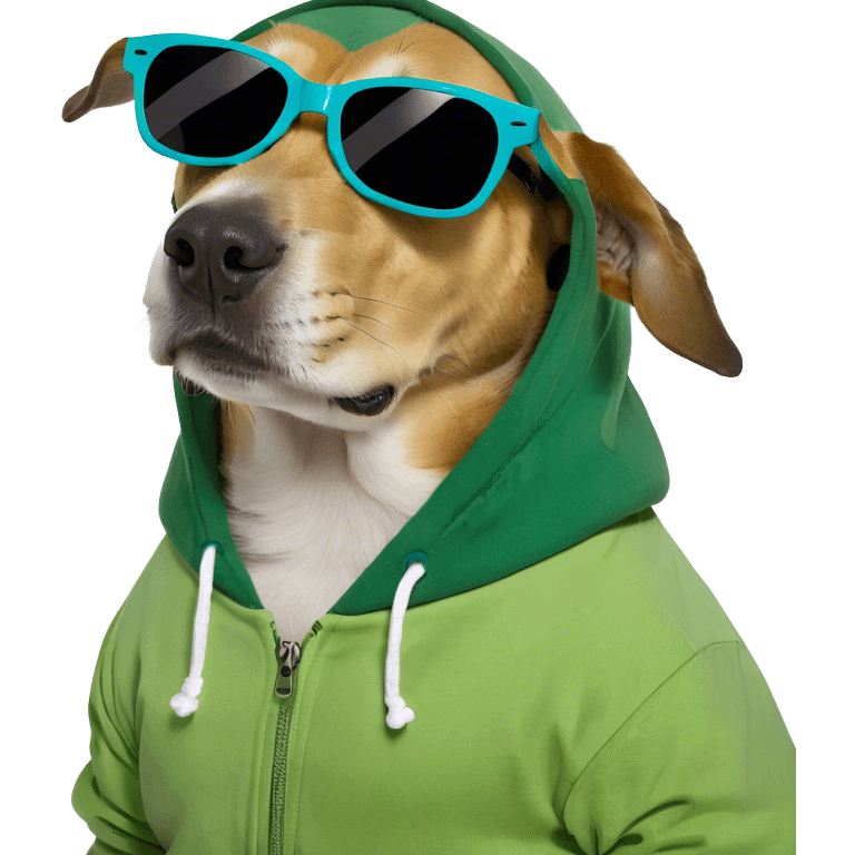 Dog wearing hoodie emoji