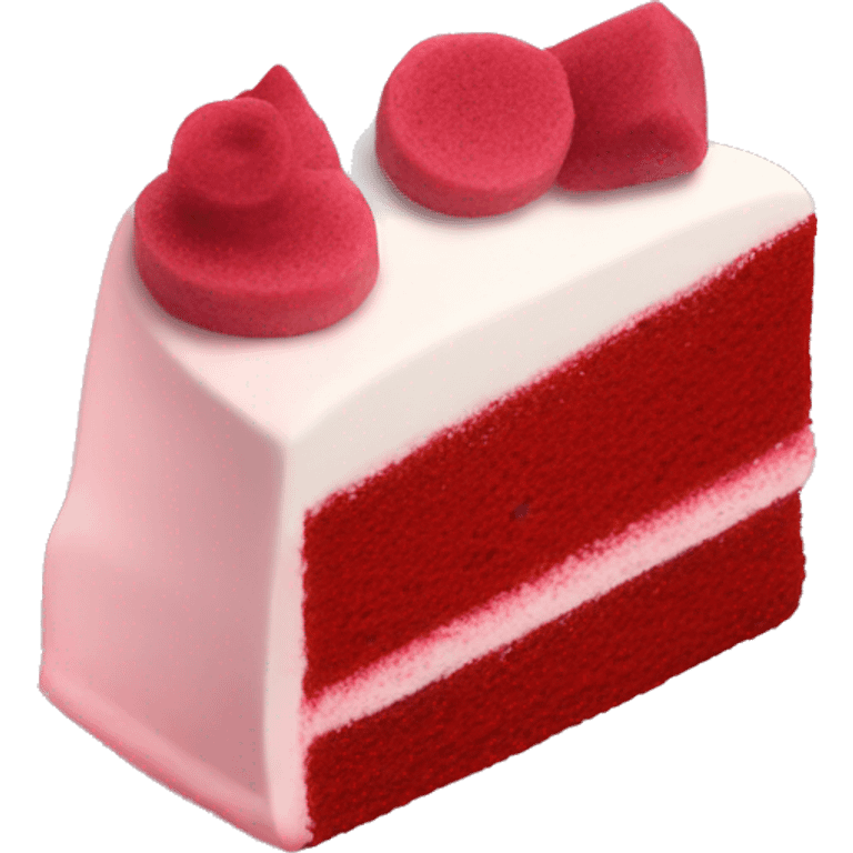 Kawaii red velvet cake slice  emoji