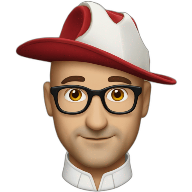 stanley tucci wearing a mitre cardinal hat emoji