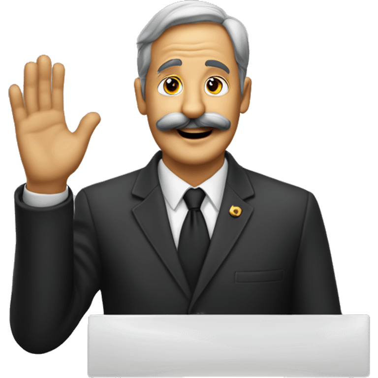 our leader hand in air mustache hillier emoji