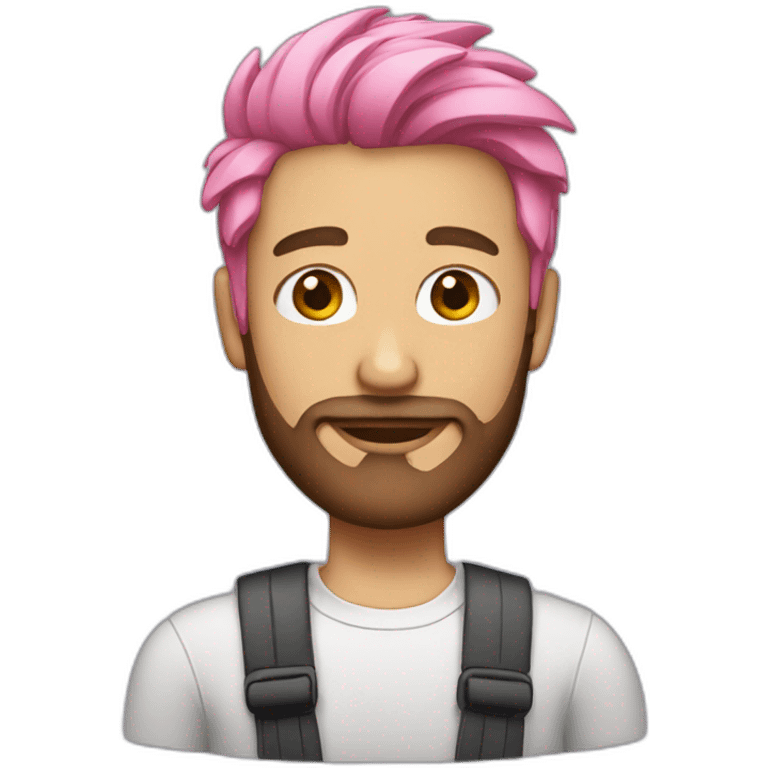 Guy with pink hair and beard emoji