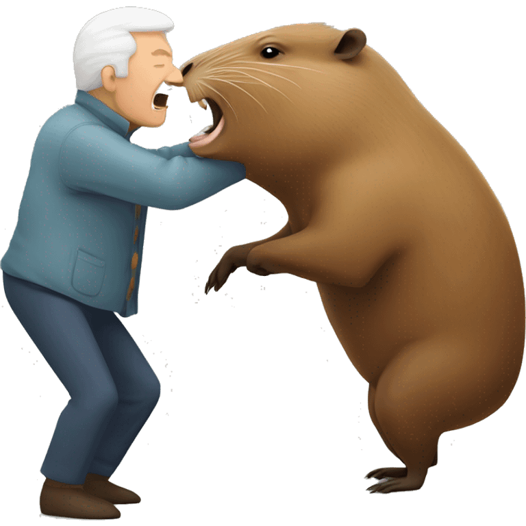 capybara fighting with a old man emoji