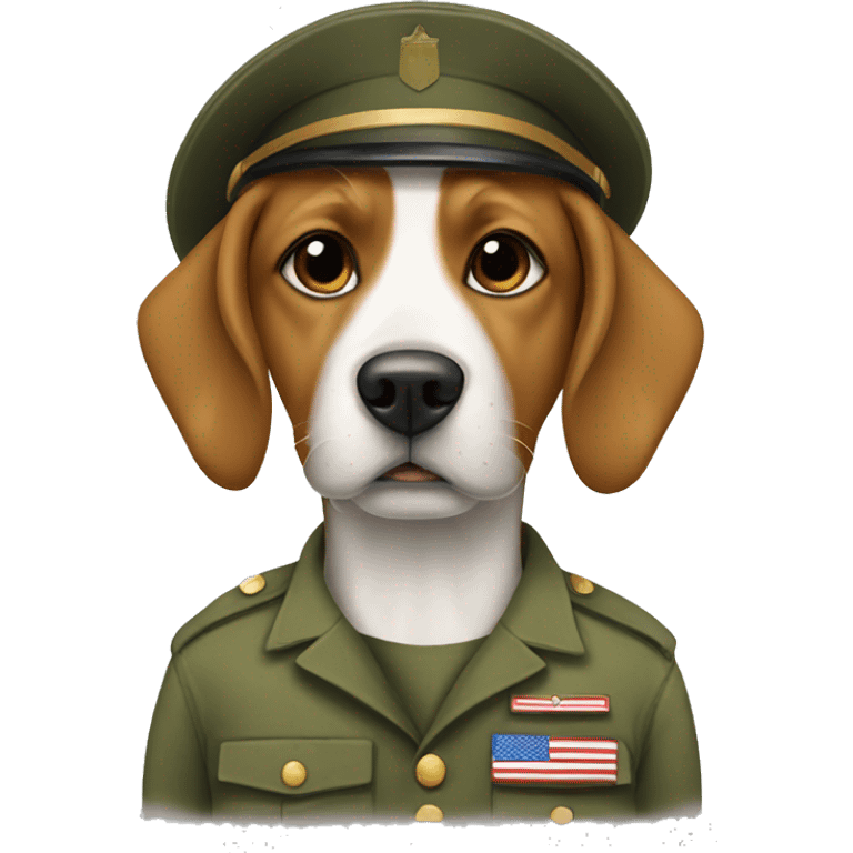 dog with the military emoji