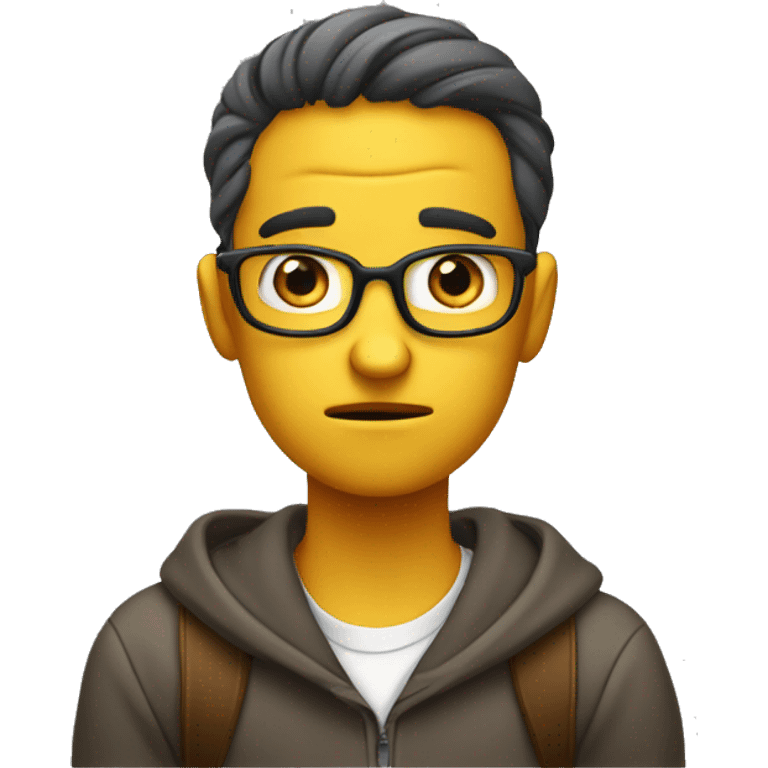 bored demotivated book worm young student emoji