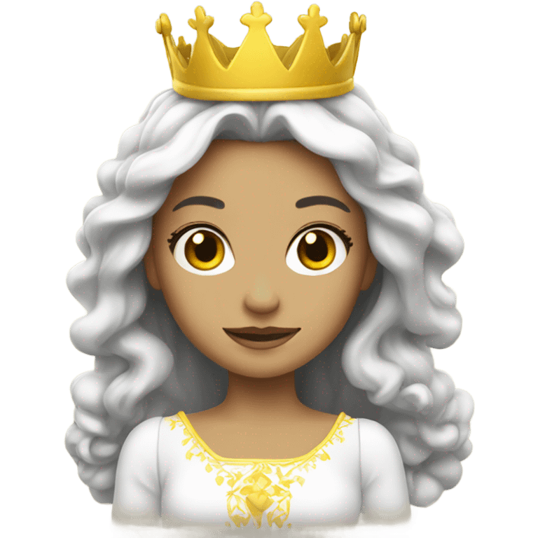 a white princess with a yellow crown emoji