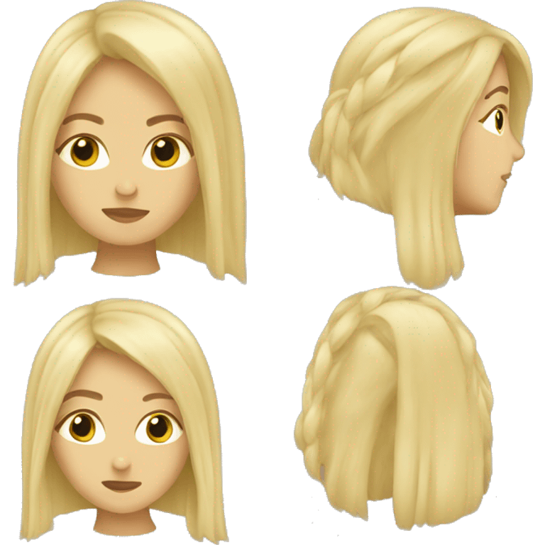 Long blonde hair ninja girl emoji