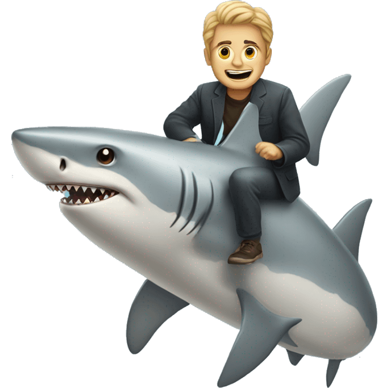 Man on a shark emoji