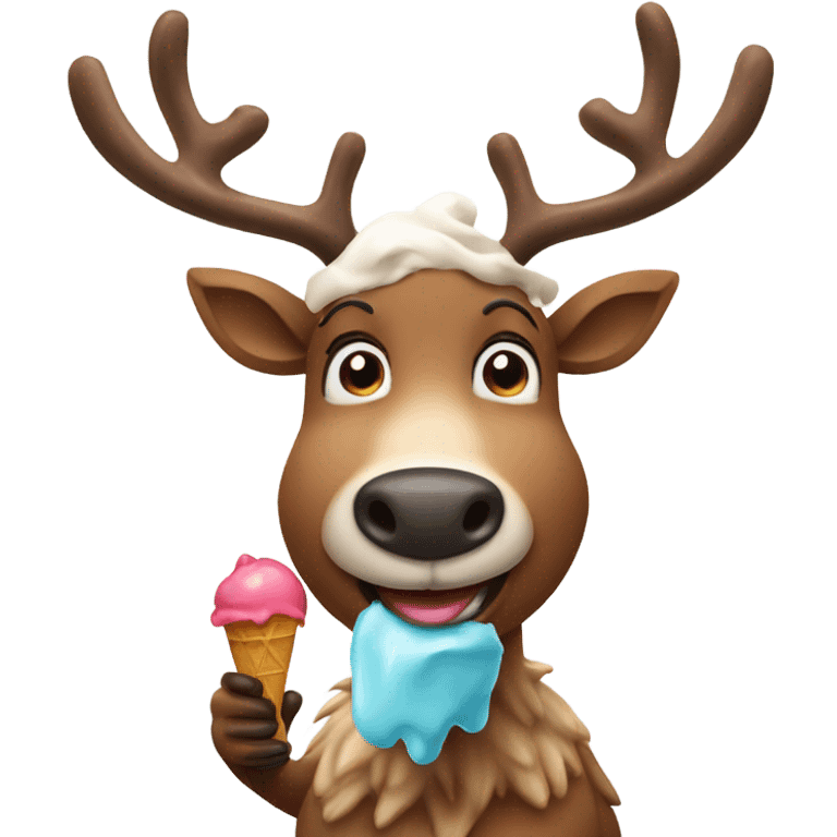 reindeer with icecream emoji