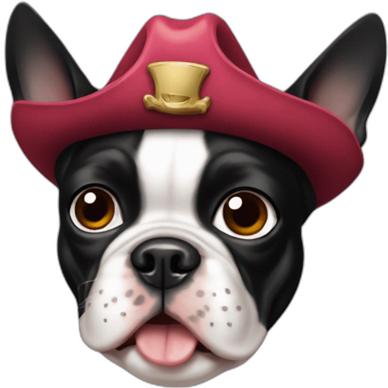 Boston terrier con parche pirata emoji