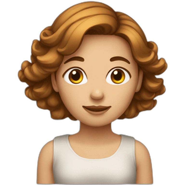 Fille au cheveux chatain emoji