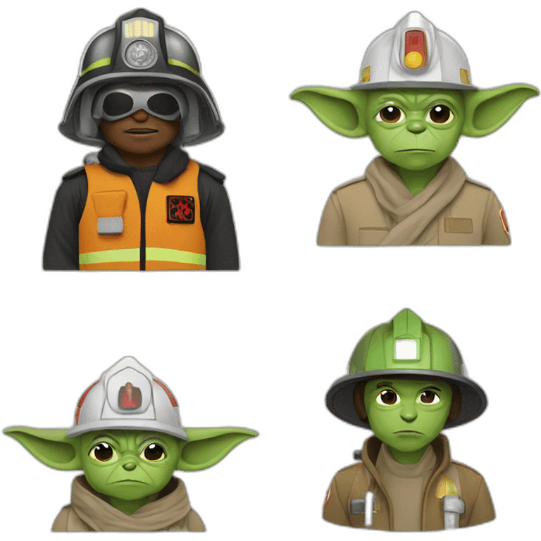 firefighter, yoda, starwars emoji