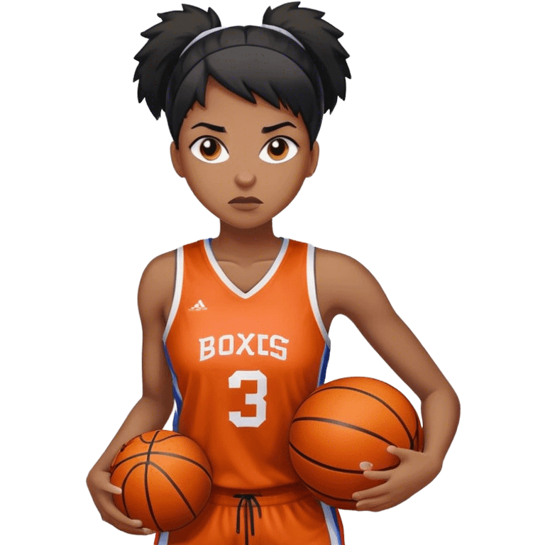 Female black basketball player #3 emoji