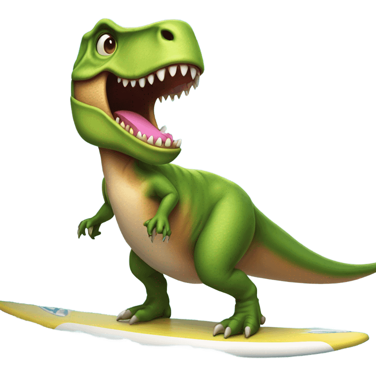 T-Rex wearing a tutu on a surfboard emoji