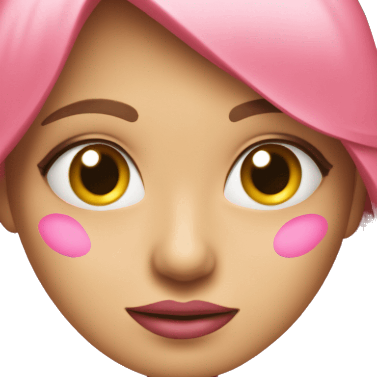 Chica tes miraba con anteojos rosas y cabllo liso emoji