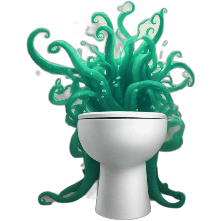 Tentacles exploding out of a toilet emoji