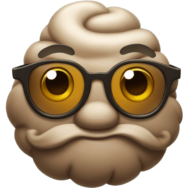 Poop with glasses emoji