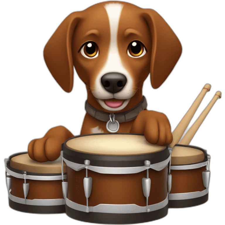 Brown Dog playing a drum emoji