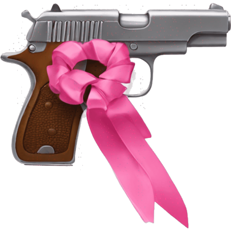 pink pistol with a pink ribbon emoji