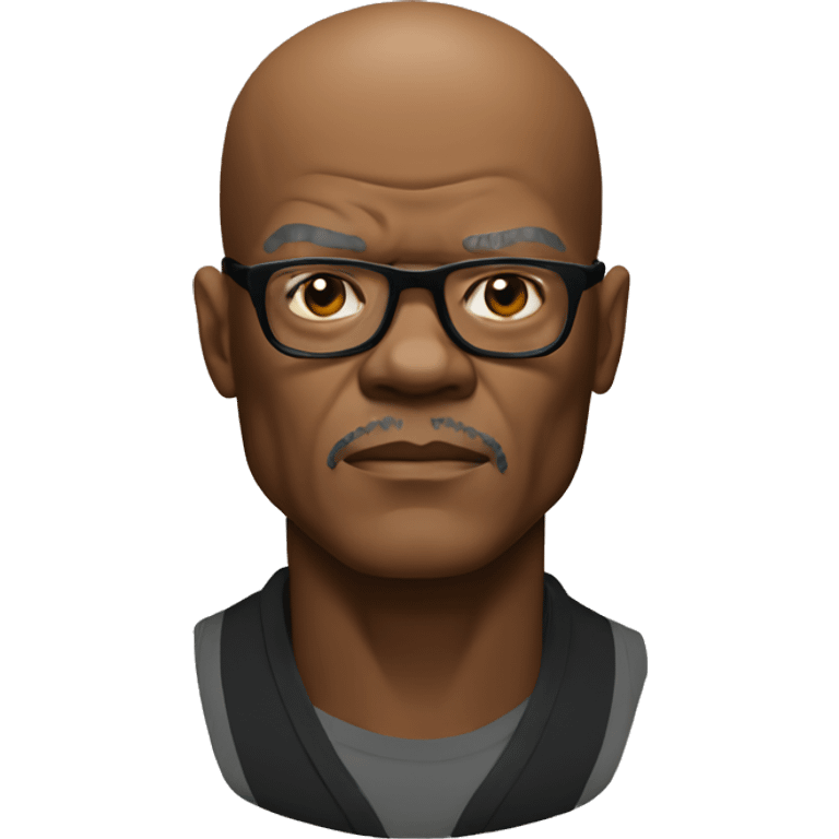 bald samuel l jackson serious emoji