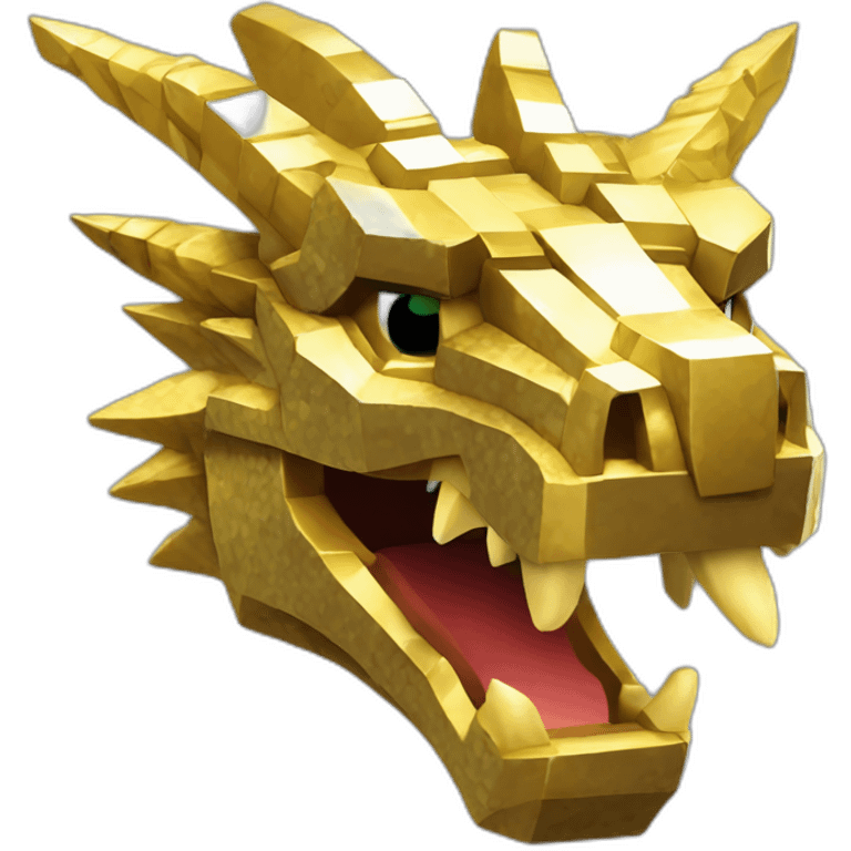 Minecraft Glitter Gold Dragon Head With Diamond Horn emoji