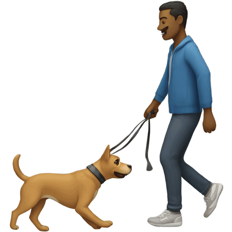 Person getting pulled by dog while walking emoji