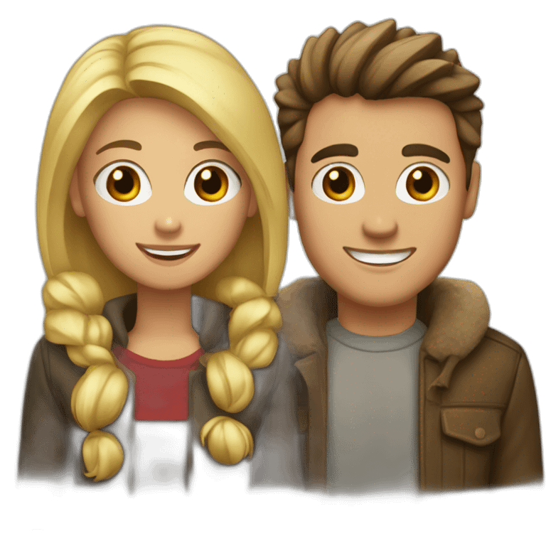 Couple brun et blonde a Noël emoji